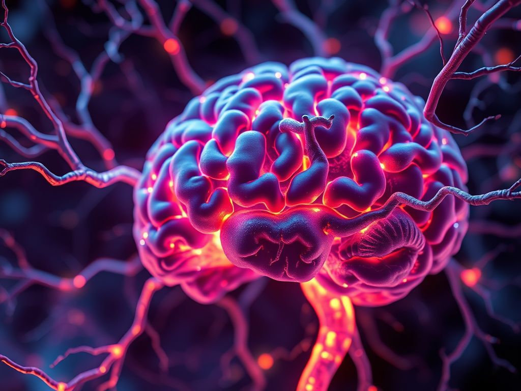 Illustrazione cerebrale stilizzata che evidenzia la rete neuronale attiva, con enfasi sul ruolo del cervello nei processi decisionali e sociali.